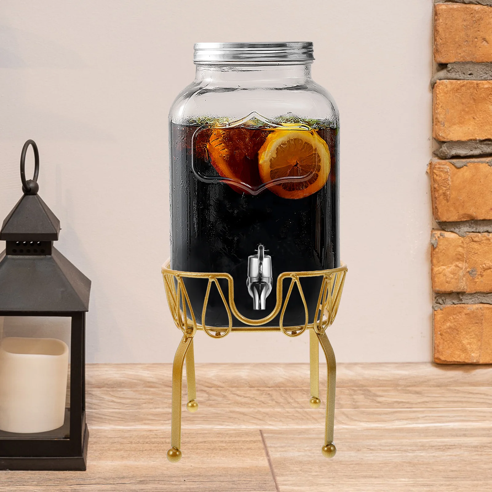 حامل موزع المشروبات الحديدي حامل دلو معدني للمشروبات المائية وحامل عرض المنزل والحفلات