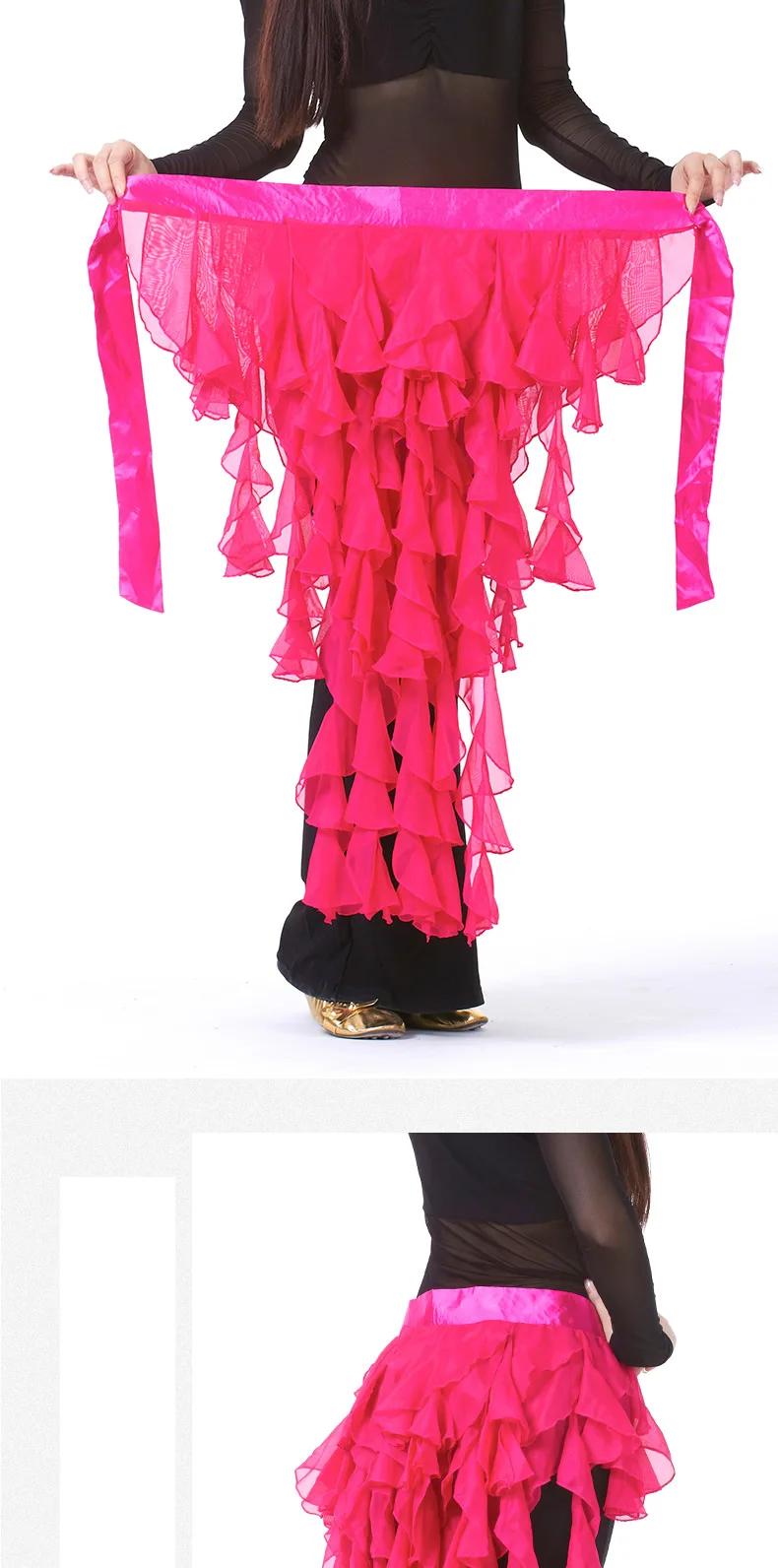 1PC frauen Bauchtanz Hüfte Schal Gürtel Rock Latin Dance Gürtel Neun Schwanz Fuchs Rock Leistung Quaste Welle rock – Detail 16