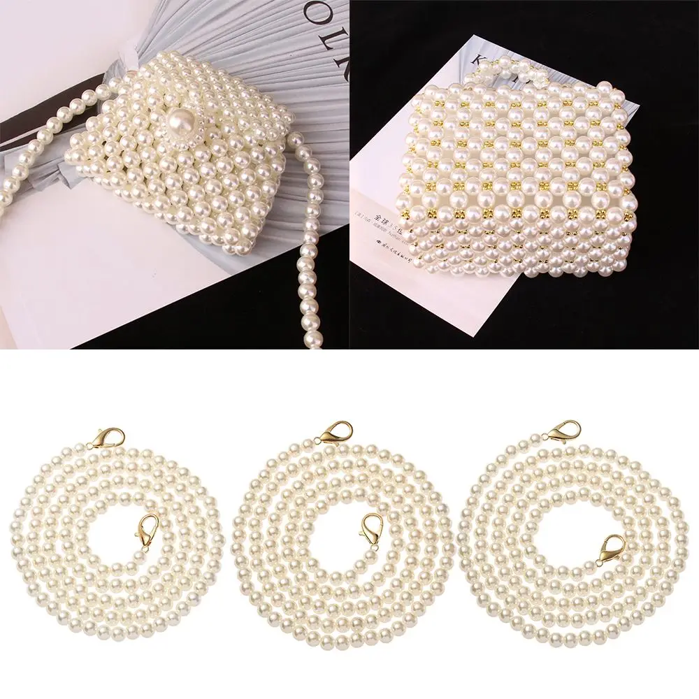 8mm 14 Sizes Pearl Strap for Bags Handbag Handles DIY Purse Replacement Long Beaded Chain for Shoulder Bag Straps Accessories