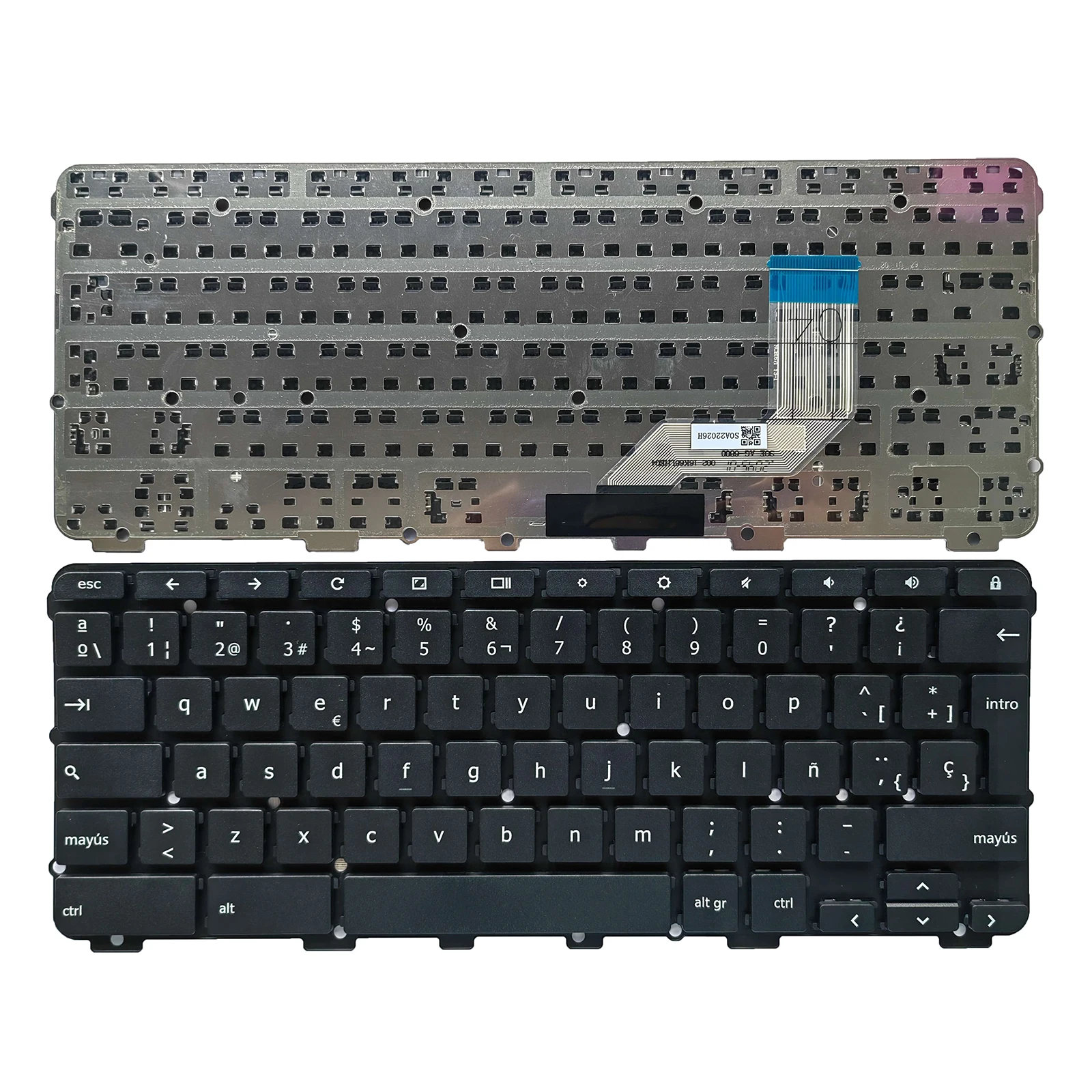Teclado Espanhol para Lenovo Yoga N24 Chromebook 100e 500e N3350