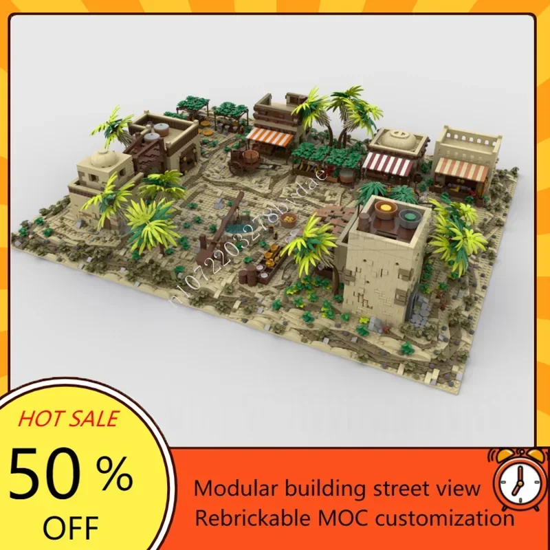 10460PCS Egyptian Market Museum Modular MOC Creative street view Model Custom Puzzle Architecture DIY Education Model Toy Gift