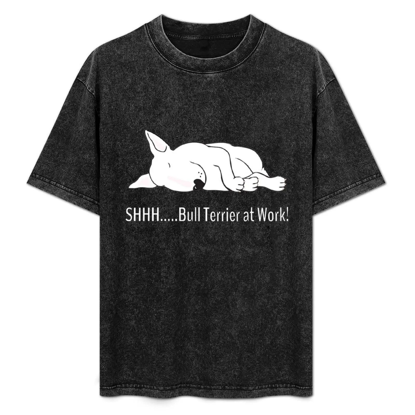 

SHHH..... Bull Terrier at Work! T-Shirt Simple Trendy Casual T-Shirt