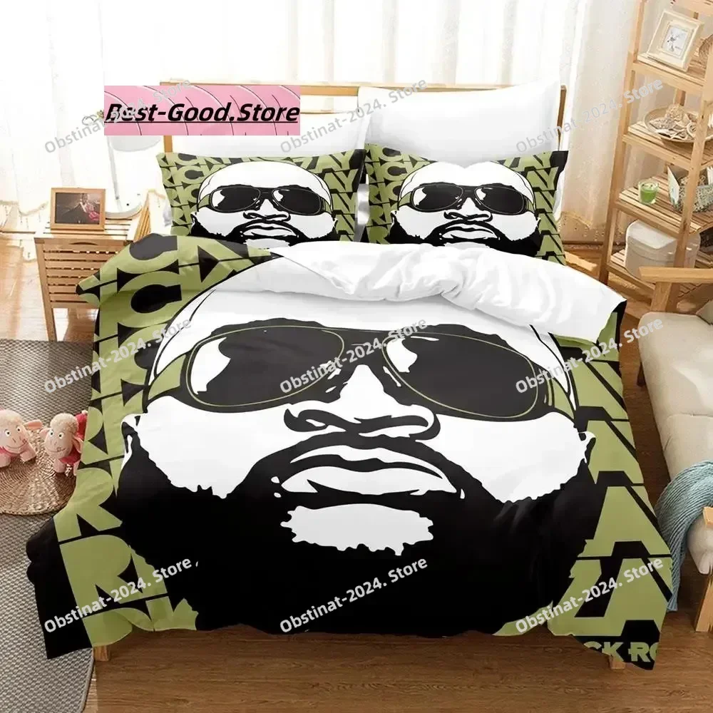 

Top RICK ROSS Bedding Set Single Twin Printed Bed Set With Pillowcase Bed Duvet Cover Soft Single Double Queen Super King Size