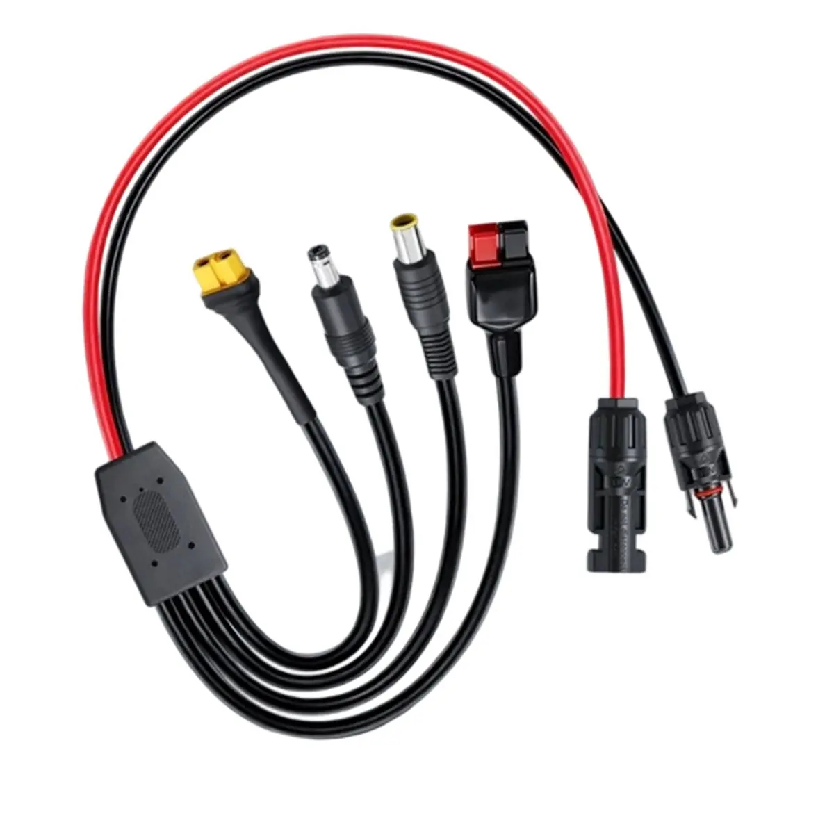 Fits for 4-in-1 Solar Panel Connector Extension Line Female Conn to Cable Splitter Connector DC Adapter Power Plug