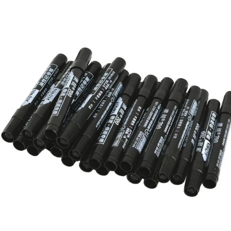 

Permanent Paint Marker Pen Oily Waterproof Black Pen for Tyre Markers Quick Drying Signature Pen Stationery Supplies