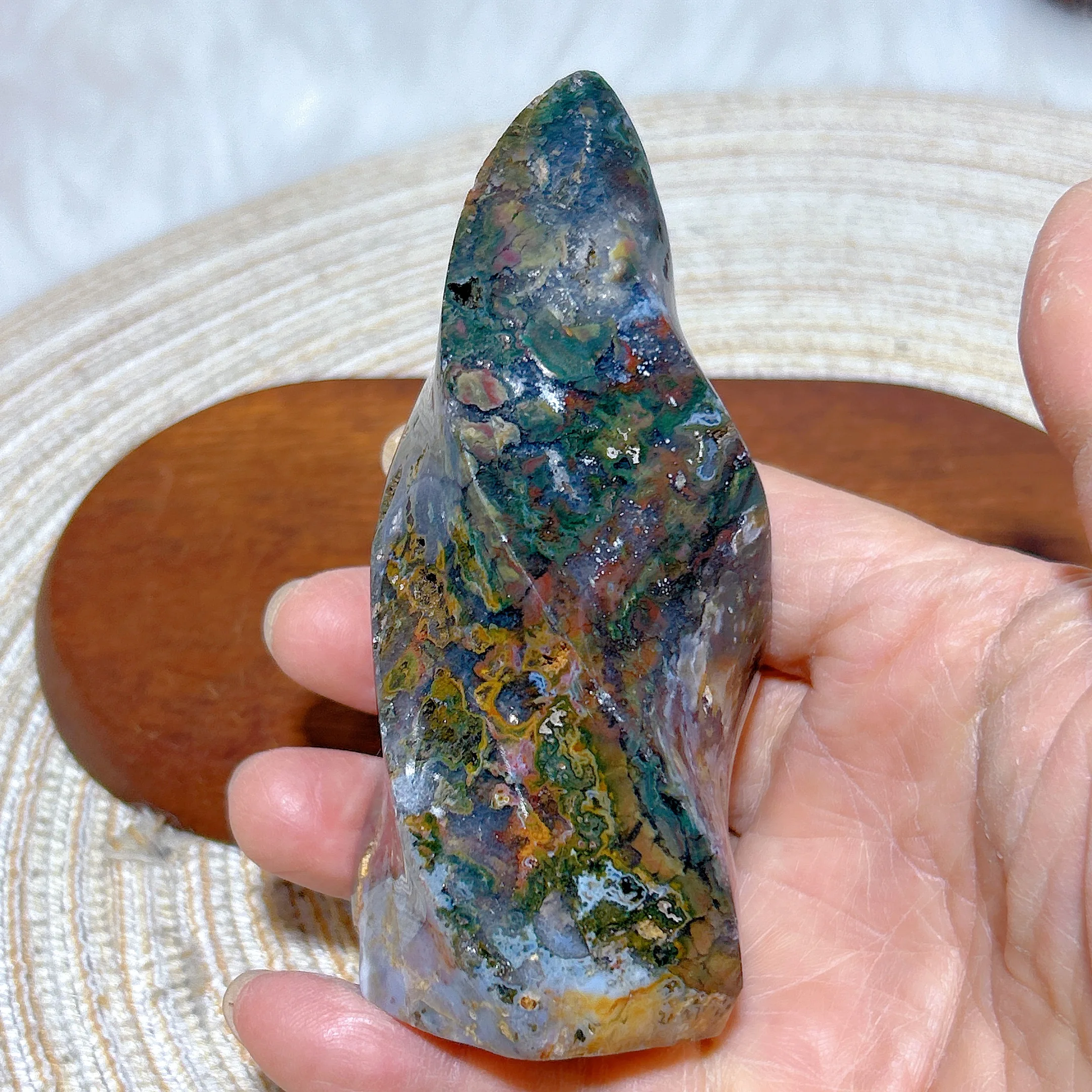 Natural Crystal Ocean Jasper Torch Colorful Freeform High Quality Healing Reiki Gemstone Home Decoration Room Decor Gift