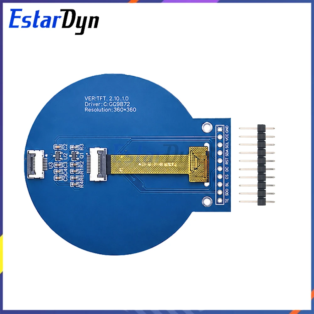2.1-Inch TFT LCD Screen GC9B72 Small-Screen 360x360 Display LCD Color Screen SPI Round Screen