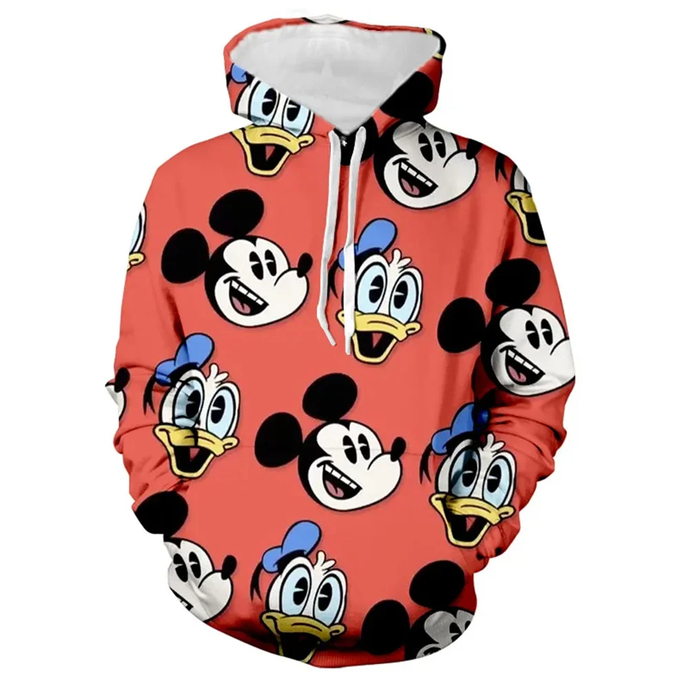 Autumn and Winter Mickey Mouse Hoodies Disney Cartoon Pullovers Men's and Women's Casual Hoodies Clothing Boys Girls Fashion Top