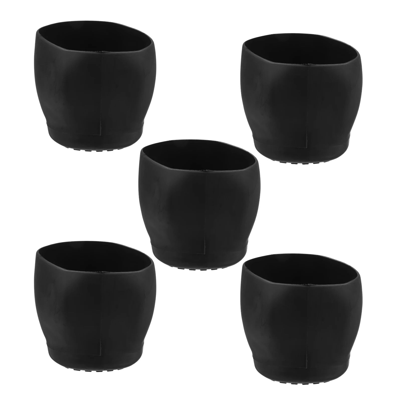 

5pcs Chair Leg Covers Black Plastic Floor Protectors For Office Chairs 360 Degree Rotation Noise Reducing Wear Resistant