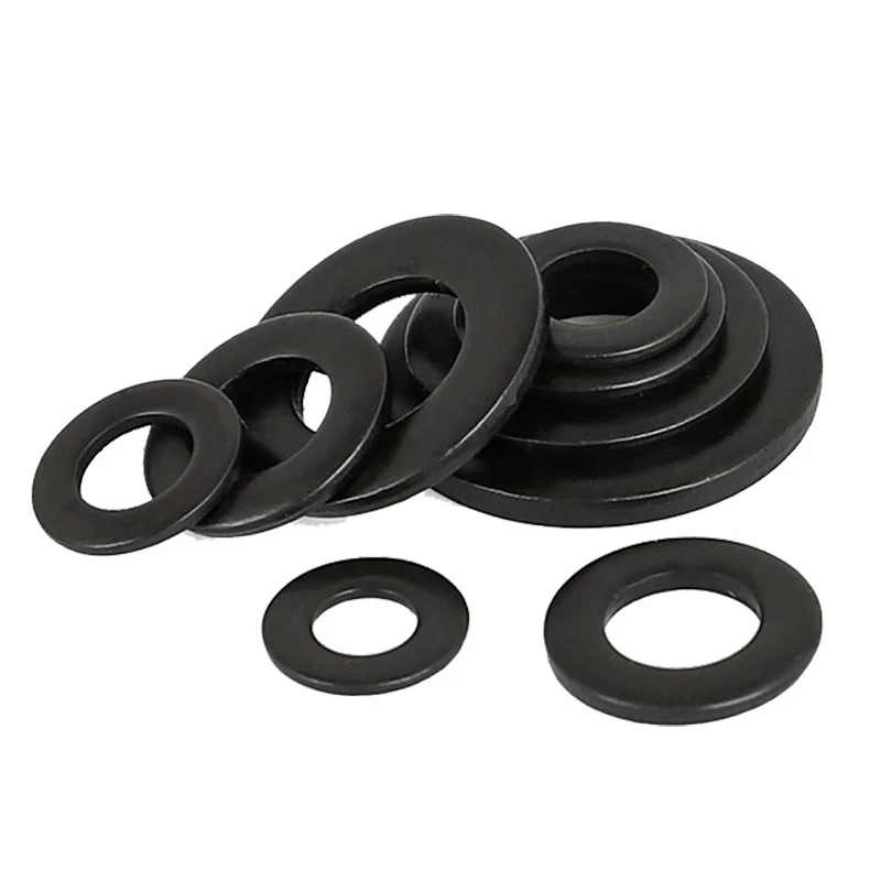 Yiqianyuan M1.6 M2 M3 M5 M6 M8 M10 M12 M14 M16 SUS304 cuñas de acero inoxidable arandelas planas finas junta Meson negro zincado