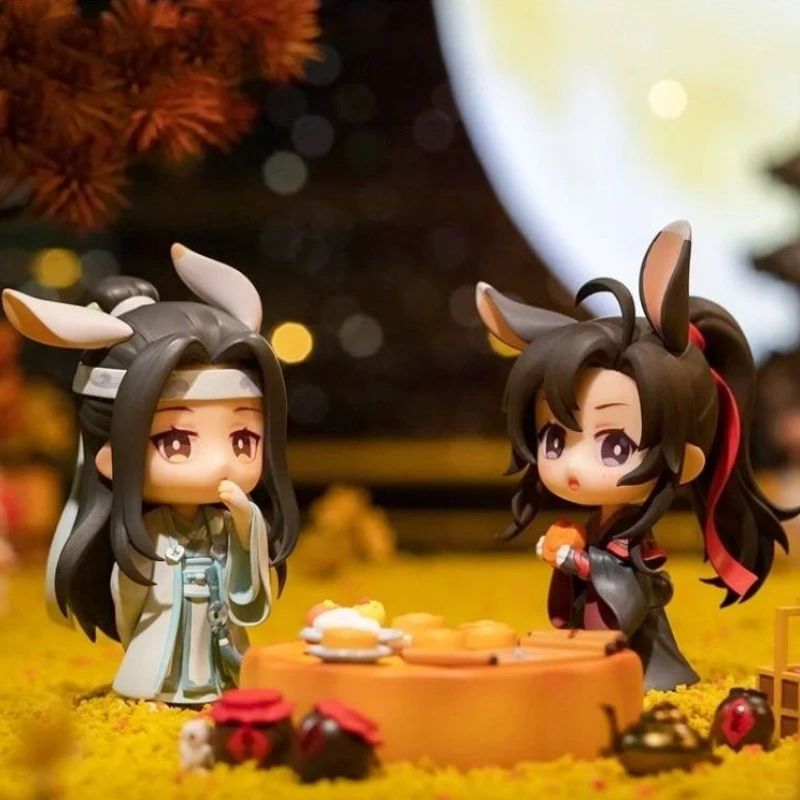 Genuine Mo Dao Zu Shi Action Figures Wei Wuxian Lan Wangji Night Candle Stays On The Moon Figure Q Ver Doll Model Toys Gift