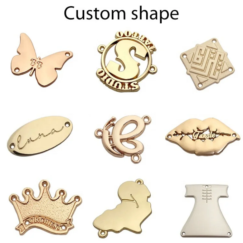 Custom. Clothing accessories custom sea water resist engraved sewing metal logo labels for swimwear