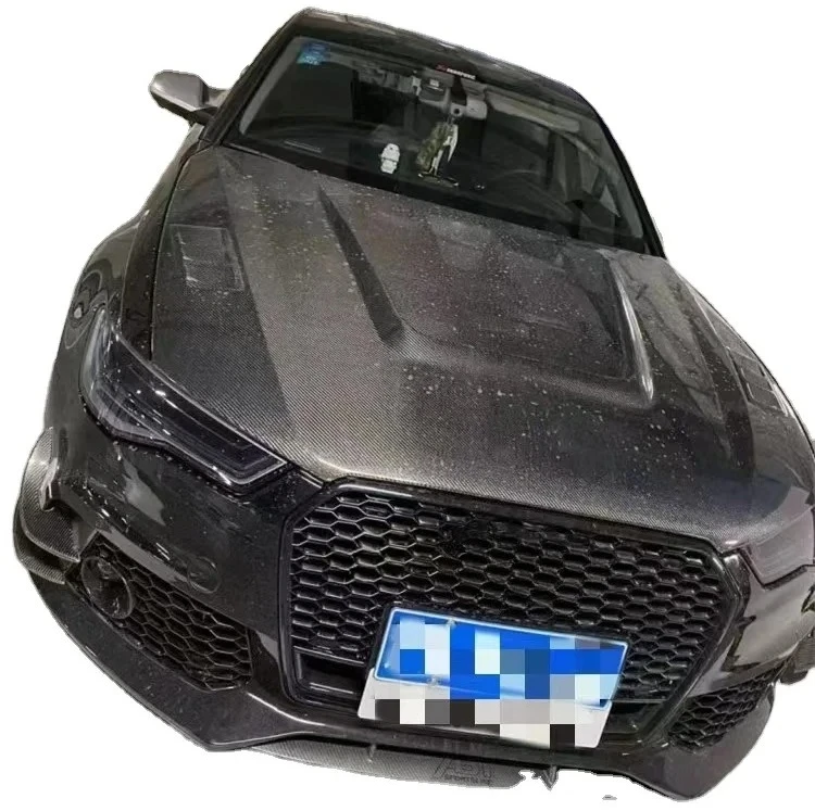 

For Au-di 2013-2018 A6L Upgrade to RS6 Carbon Fiber Engine Hood Bonnet Sedan Car Carbon Bonnet Front Engine Hood Cover