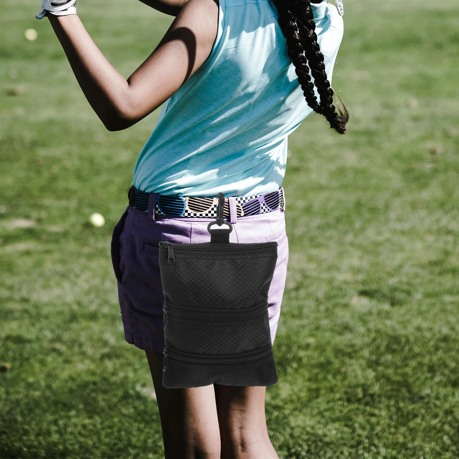 

Portable Golf Ball Bag Nylon Multi Pocket Storage Organizer Compact Pouch Travel Tee Holder Golf Pouch Shoe Bag for Gym