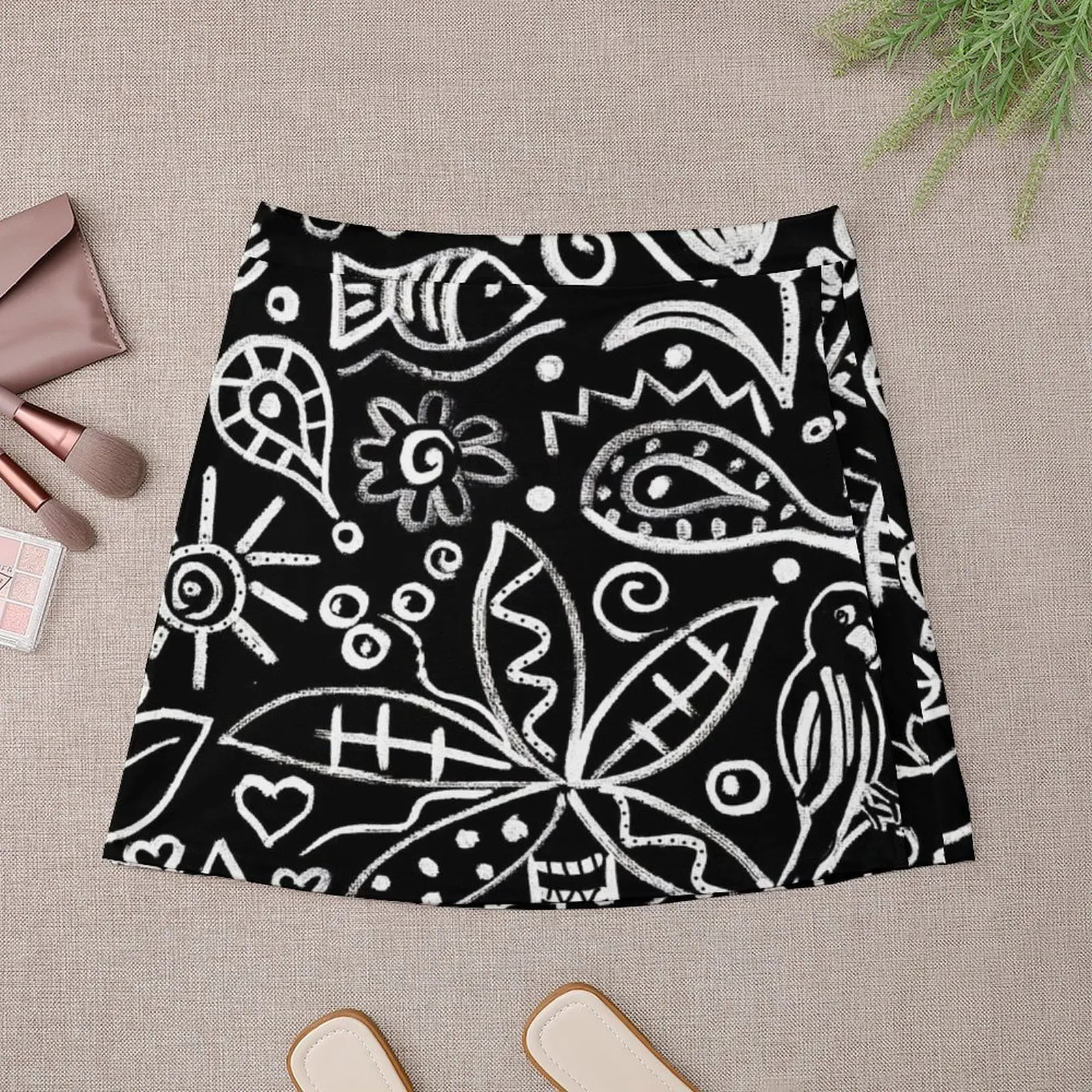 Animal Carnival by Night (black and white) Mini Skirt skorts for women fairy core new in clothes summer skirts Mini Skirt