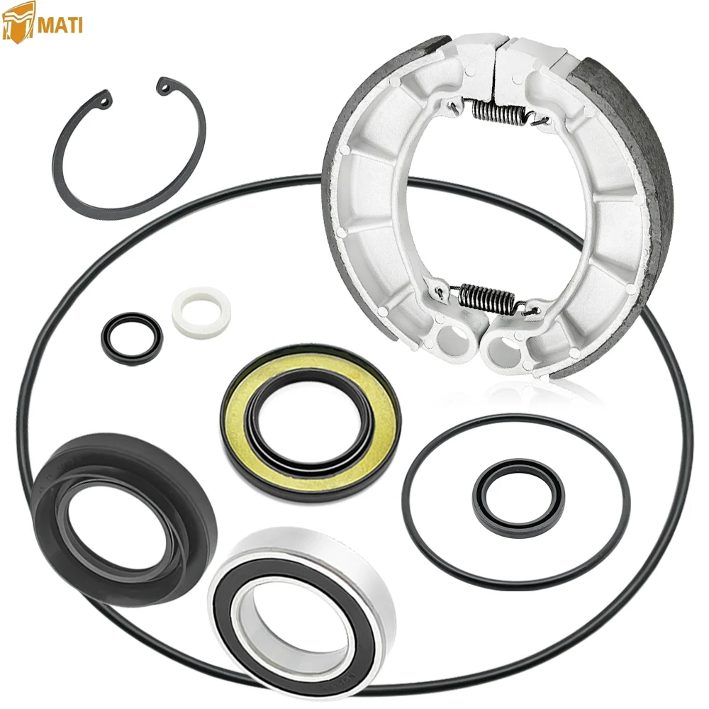 MATI Rear Brake Drum Bearing Seals Shoes Kit for Honda Rancher 420 TRX420 2007-2013 96150-60090-10 91256-HP5-601 06430HN0A30