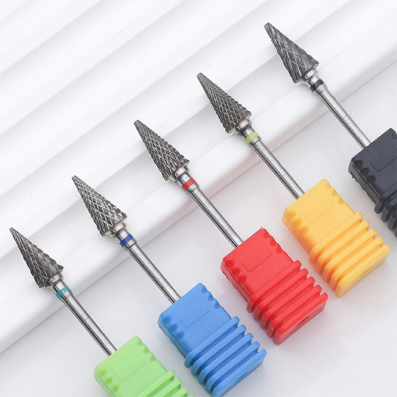 Tungsten Steel Milling Cutters For Manicure, Removing Gel Polish Nail Drill Bits Umbrella Shape Electric Equipment Tools