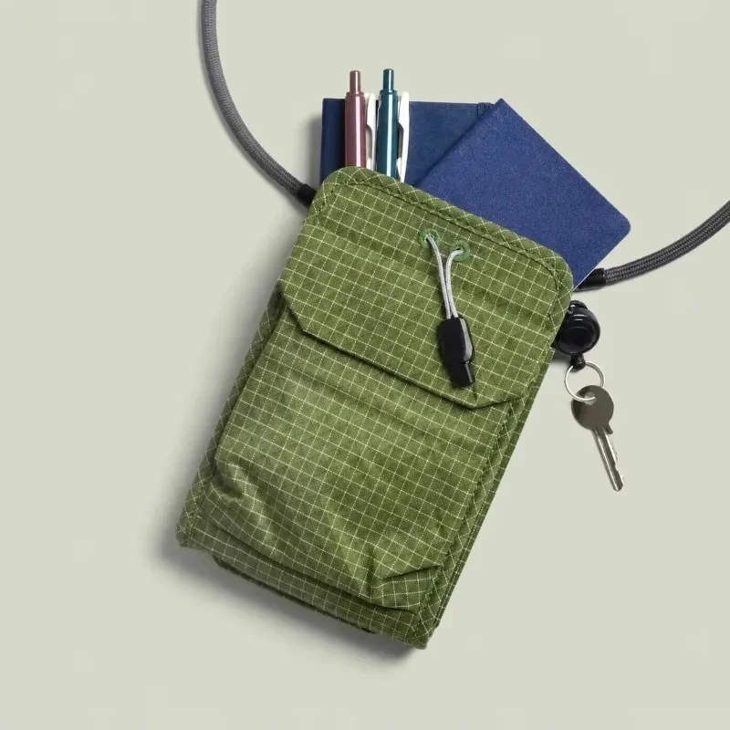 Multi Pocket Accordion EDC Sling Bag Drawstring Closure Lightweight Travel Phone Bag Crossbody Chest Pack for Men Women Outdoor
