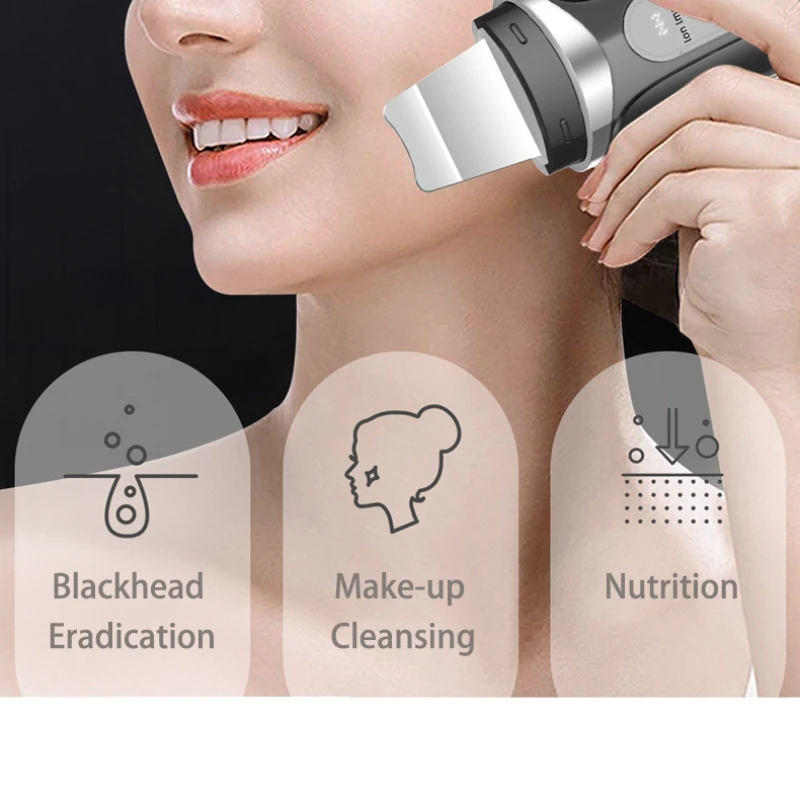 Ultrasonic Skin Shoveller Home Cleansing Pore Cleanser Guide Out Acne Blackheads Shovel Skin Machine Beauty Instrument