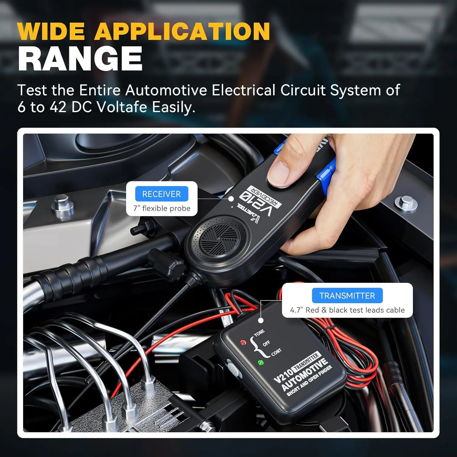 VDIAGTOOL V210 Automotive Electrical Circuit Tester Car Power Probe Tester 12V 24V Test Light Polarity Pen Auto Diagnostic Tool view 6