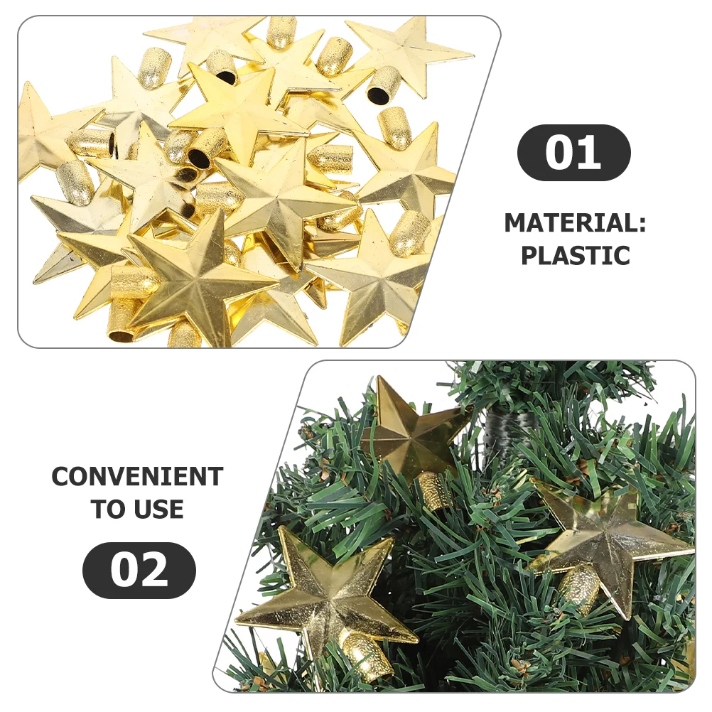 10 Pcs Mini Christmas Tree Top Star Small Xmas Topper Stand Decorations Indoor Ornaments Trees Home Decorate