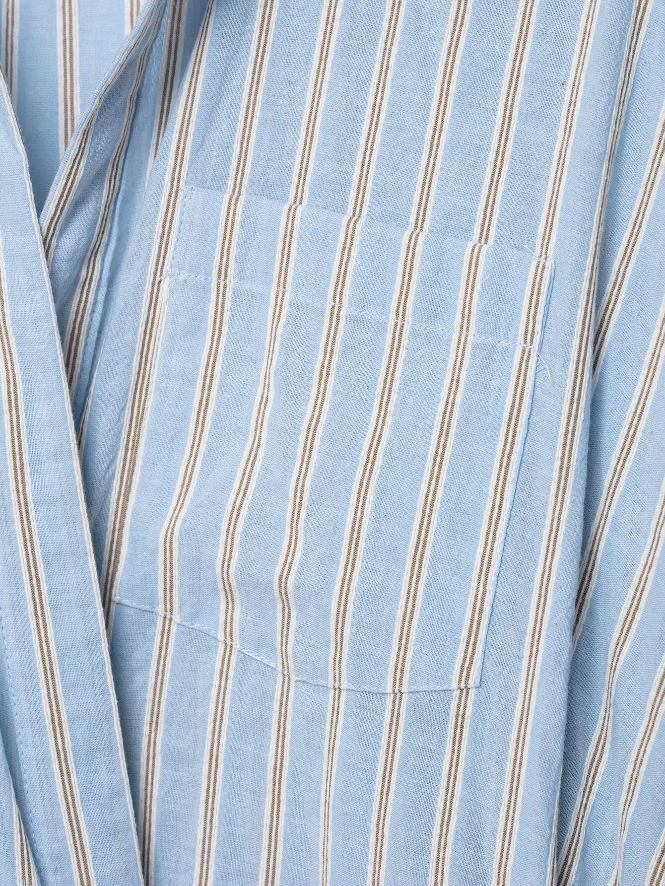 2025 women's autumn new casual loose lapel long-sleeved shirt-style striped double-breasted mid-length dress