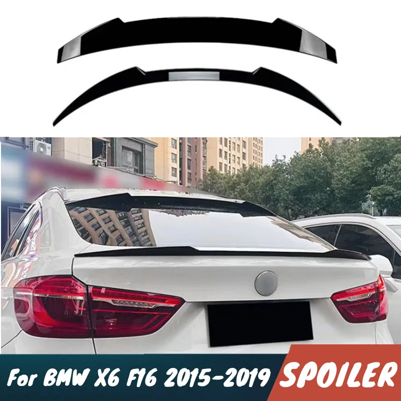 

Для BMW X6 F16 2015-2019 автомобильный задний лобовое стекло, спойлер на крышу/задний спойлер на крышку багажника, комплект карбоновых черных тюнинговых аксессуаров