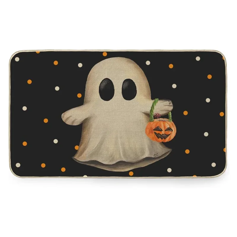 Halloween Ghost Pumpkin Entrance Doormat Decor Bedroom Entry Front Doormat Bathroom Anti-slip Foot Pad Halloween Decorations