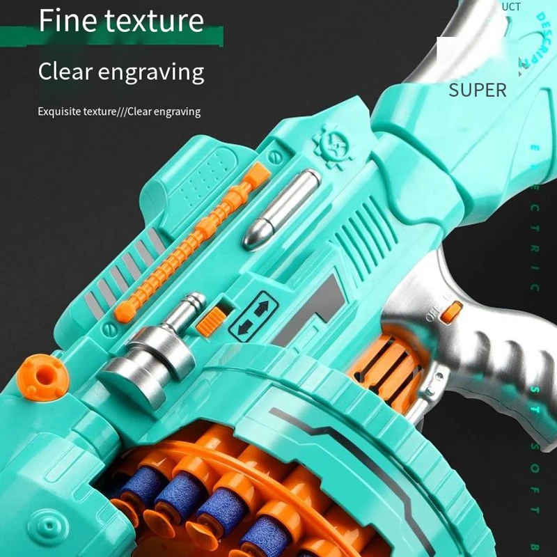 Children's Electric Continuous Shooting Gatling Toy Gun Suction Cup Soft Bullet Gun Explosion Nerfs gun BB Guns Gifts for Kids