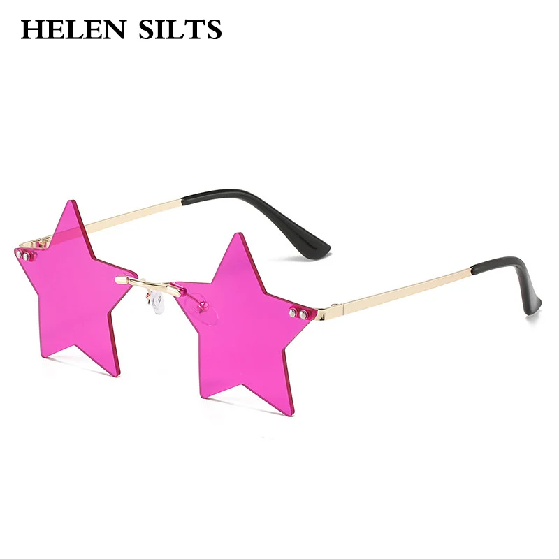 Popular Vintage Metal Five-pointed Star Sunglasses Women For Men Luxury Brand Design Sun Glasses Punk Party Sunglasses UV400