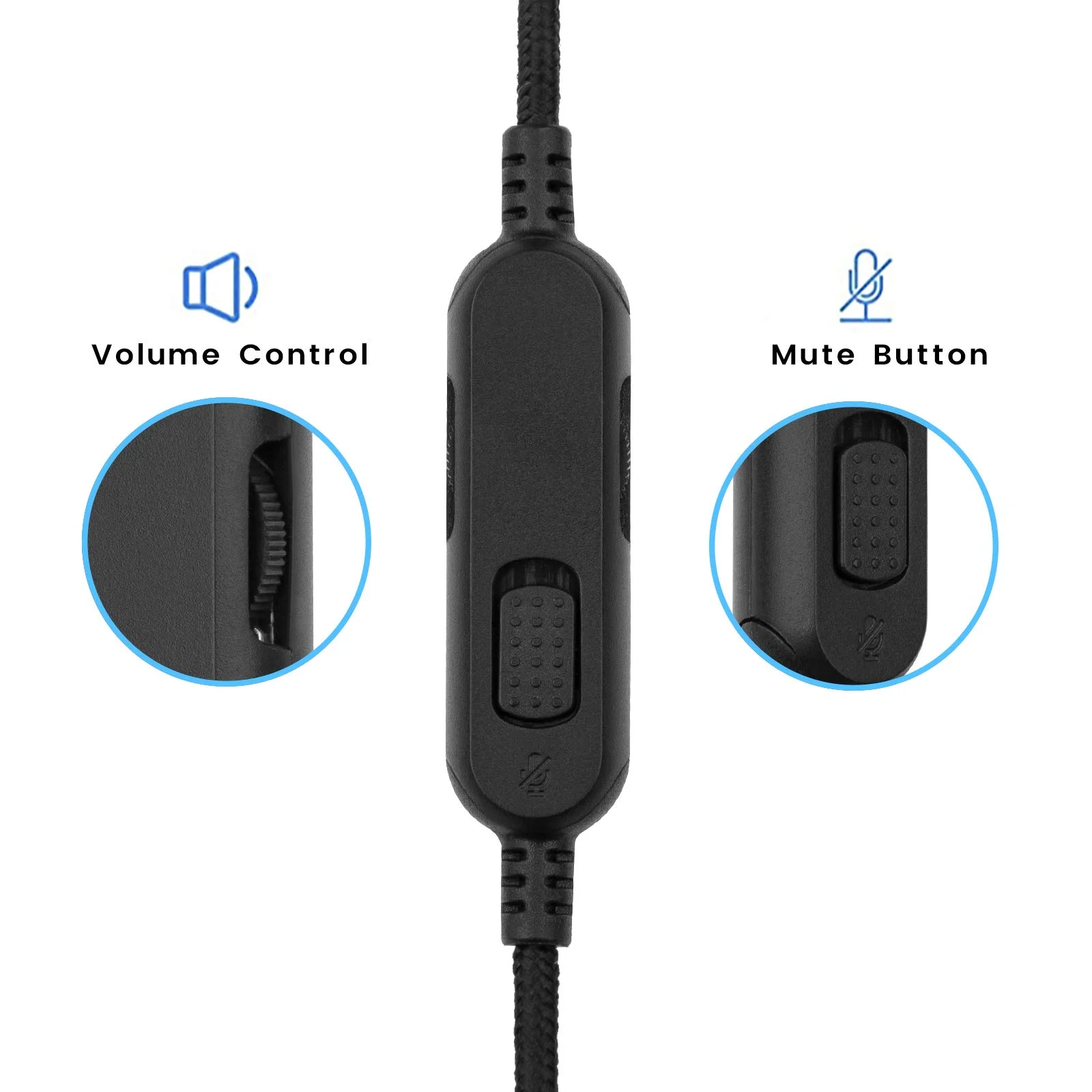 Replacement Cable Volume Control Mic Mute for Razer BlackShark V2 Pro Nari Wireless Ultimate 7.1 Surround Sound Gaming Headsets