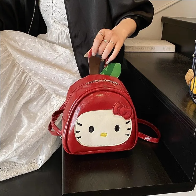 

Горячий милый персонализированный креативный красный рюкзак Hello Kitty с героями мультфильмов, уличный модный универсальный рюкзак с допамином, подарки в студенческом стиле