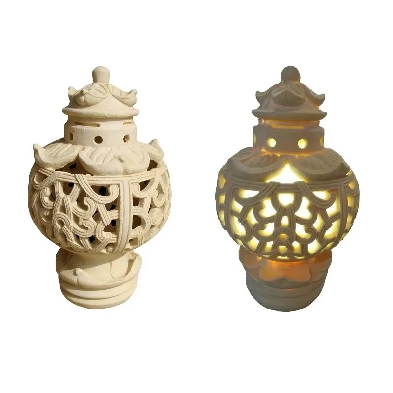 Inspiration Art Sculpture Maker Custom Palace Garden Light Channel Decorative Waterproof Stone Landscape Outdoor Lantern