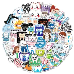 10/50pcs Cute Funny Dental Tooth Shaped Stickers Cartoon Teeth Sticker Dentist Store Toothbrush Label Decoration Dentistry Gifts
