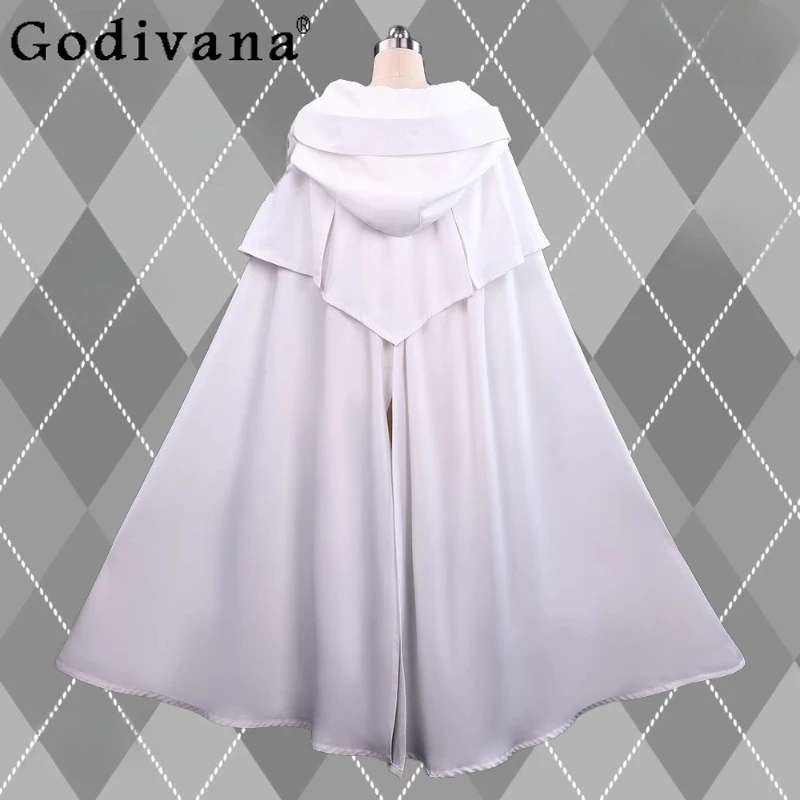 Halloween Party Unisex Cape Women Anime Seraph of The End Hyakuya Mikaela Cosplay Costume Girls Jewelry Accessory White Cape