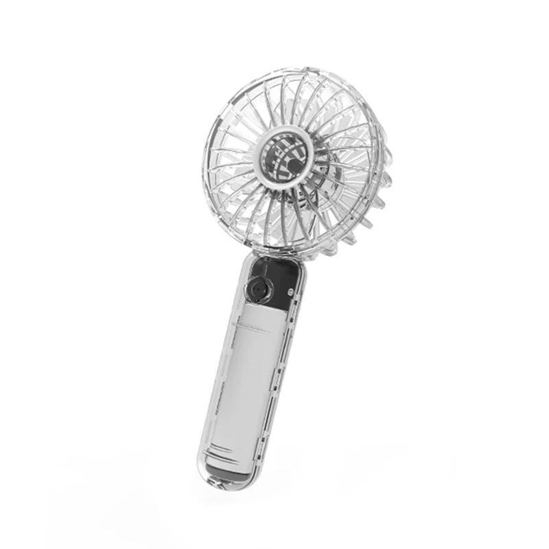 

Portable Fan 2000Mah Transparent Shell 3 Gear Air Cooling USB Battery With Light