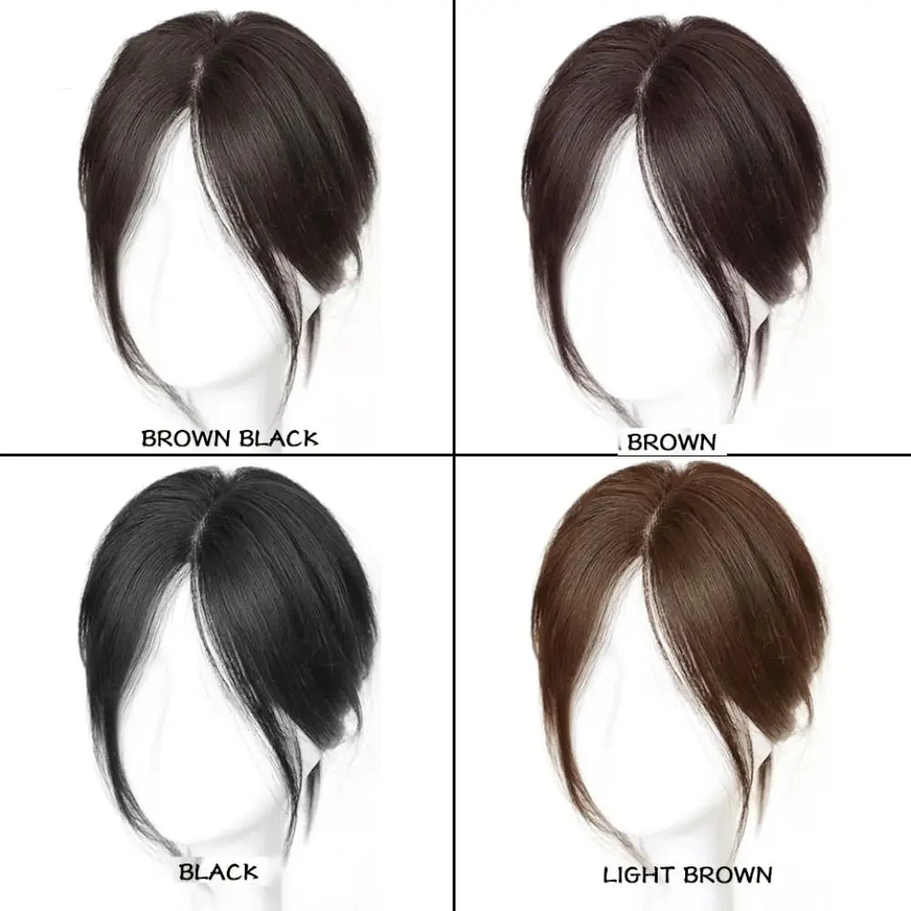 Fashion 3D Natural Bangs Invisible Middle Part False Bangs Synthetic Clip-In Side Fringe Hairpieces Women