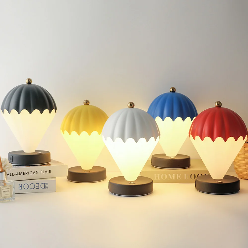 

Hot air balloon night light creative gift lamp bedroom bedside decoration Scandinavian table lamp touch adjustable night light