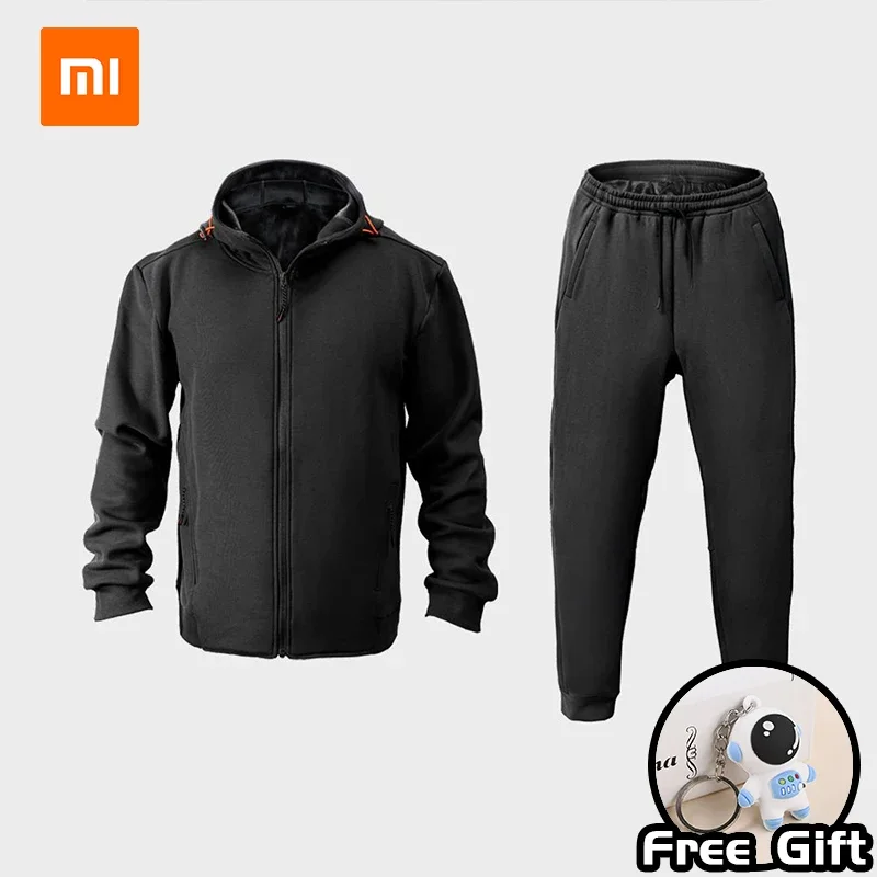 XIAOMI SKAH Winter Coral Velvet Warm Sports Jacket and Pants Hoodie Set Soft Comfortable Warm and Temperature Locked