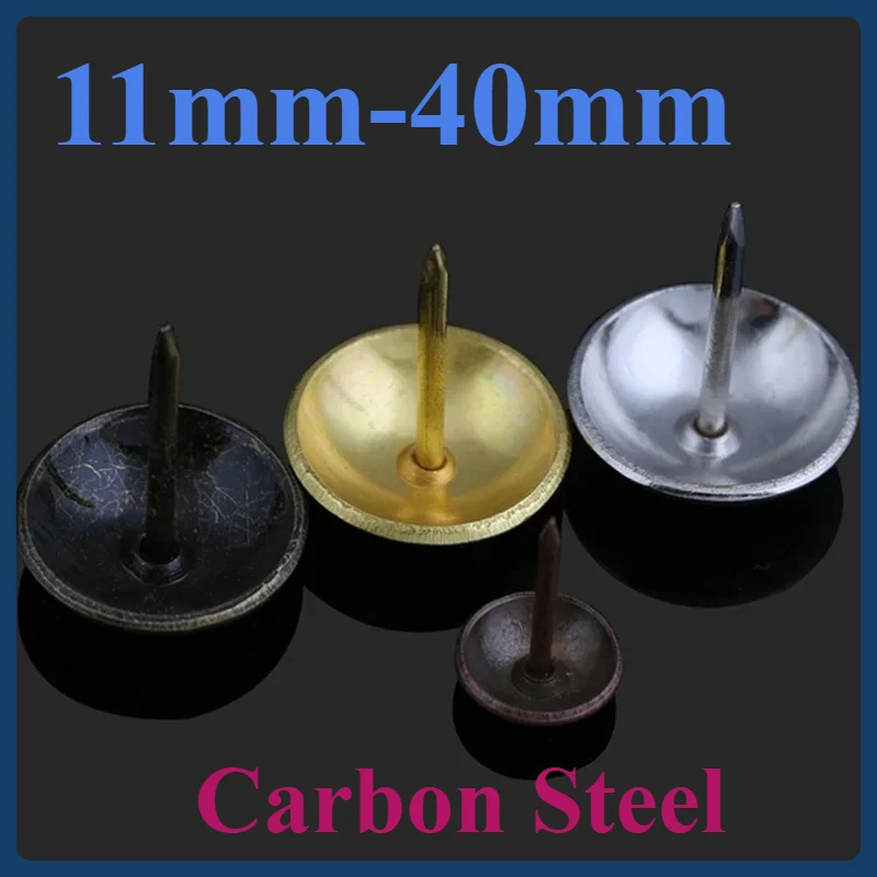 

11mm-40mm Carbon Steel Decorative Tacks - Round Head,Sofa Nails for Upholstery, Furniture Trim, Crafts, Rust-Resistant Finish
