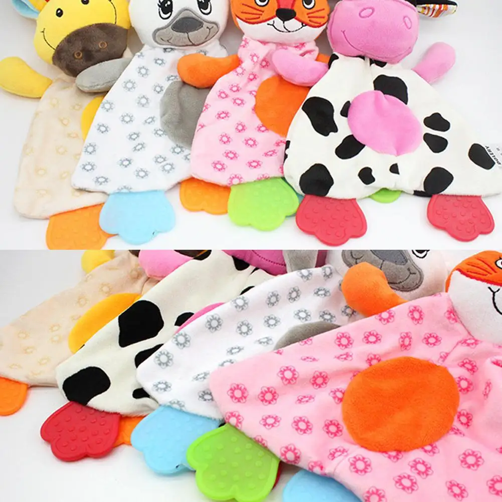 Cow Baby Comforter Blanket Soft Appease Towel Baby Rattle Animals Toys Soothe Reassure Sleeping Towel Lathe Hanging Toddler