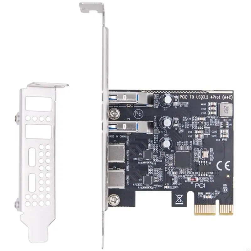 

Computer PCIExpress Expansion Card 4 Port USB C and USB A 10Gbps Fast Speeds Interfaces for Systems D5QC