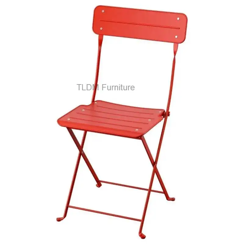 Minimalist Nordic Outdoor Dining Set, Iron Folding Patio Table and Chairs, Garden Leisure Furniture Balcony Furniture