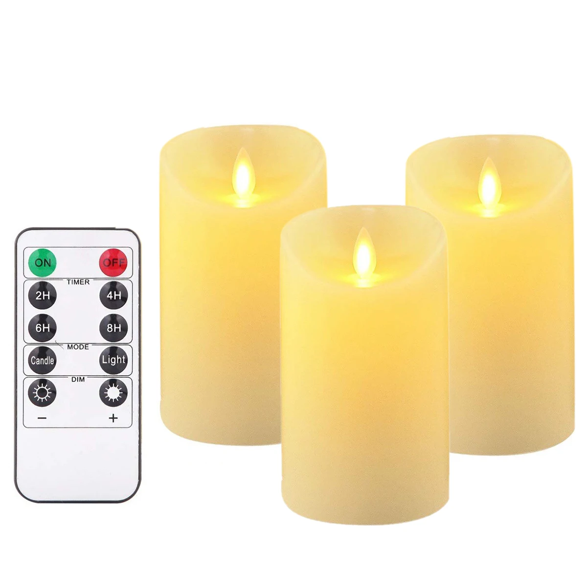 3Pcs 10CM Flameless LED Tea Candle Light ,Fake Candle in Bright Warm White and Wave Open for Home Wedding Decoration