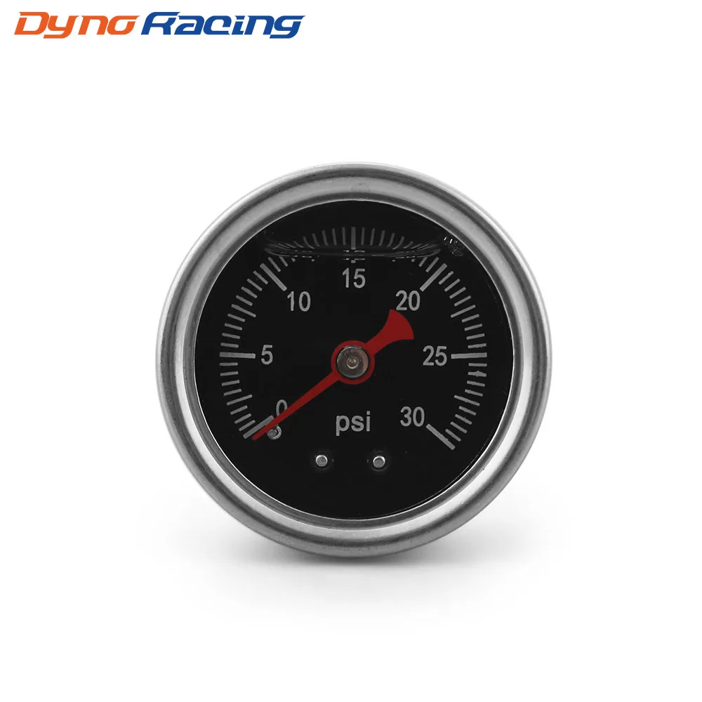 Fuel Pressure Gauge Liquid 0-30 psi Oil Press Gauge Fuel Gauge Black Face With 1/8 NPT Thread