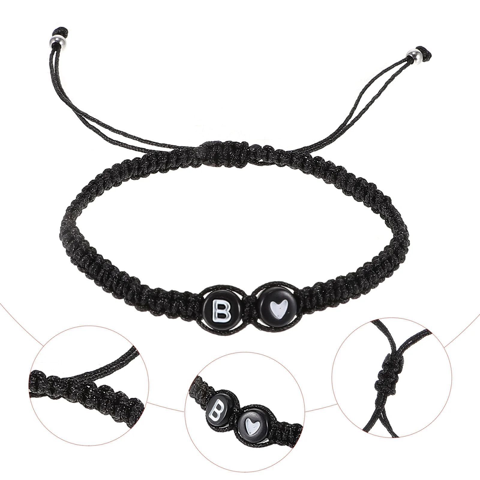 イニシャルブレスレット 調節可能な編み込み友情カップルブレスレット 絶妙なデザイン 目を引く見事な外観 婚約