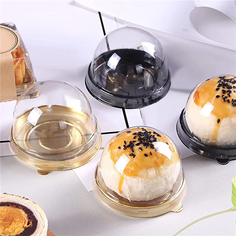 

AB30-150 Pack Mini Cupcake Containers Clear Plastic Cake Box With Dome Lids For Muffin Mooncake Dessert Cheese Pastry