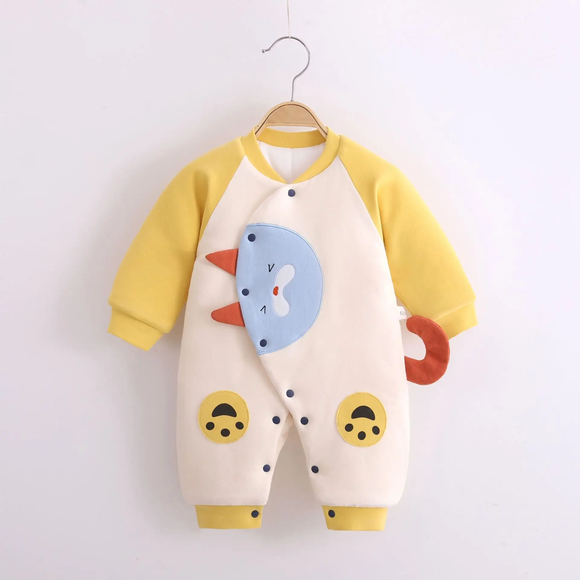 Autumn and Winter New Cotton Cladding Bodysuit Newborn One-Piece Romper Cute Wrap Baby Pajamas