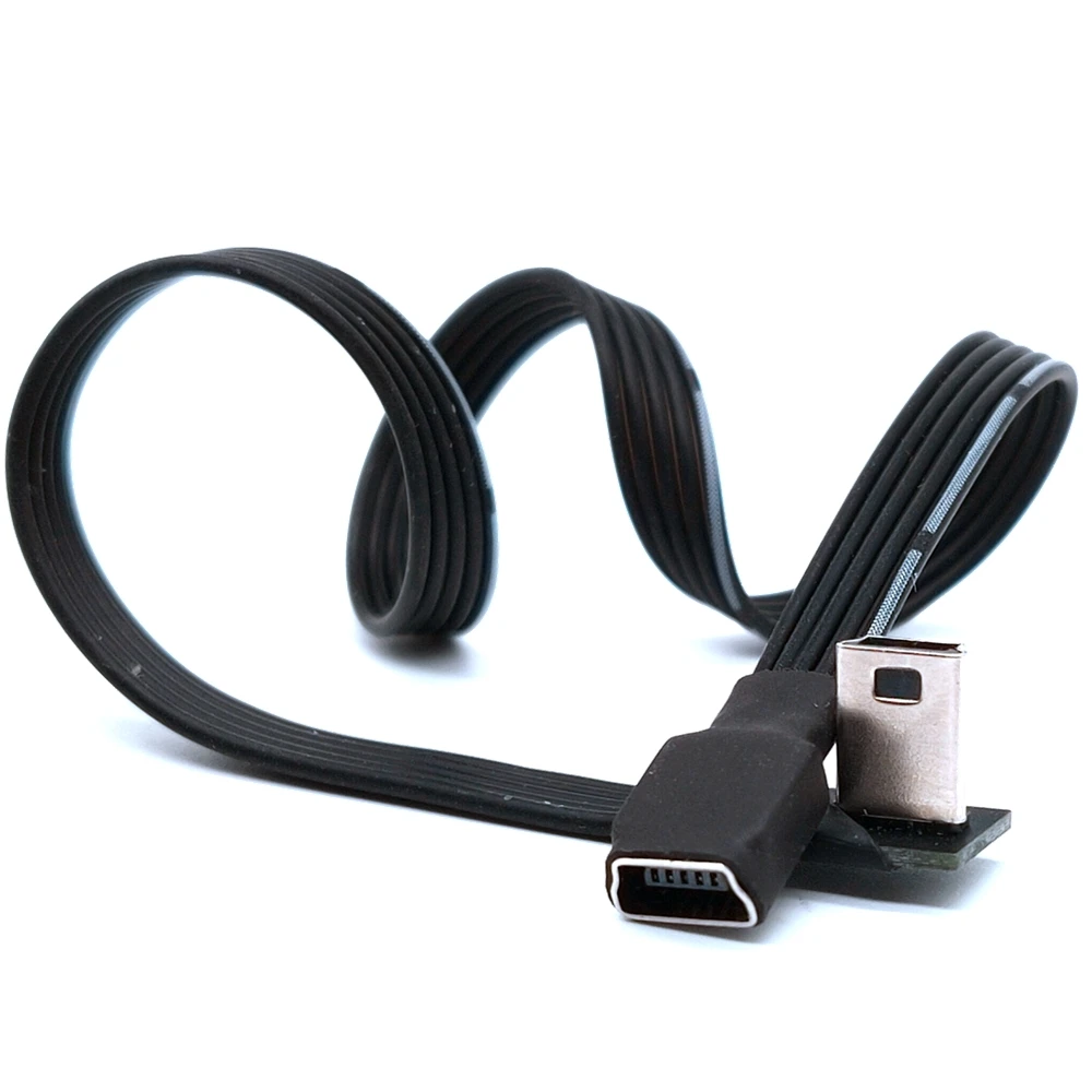 90 Graden Omhoog En Omlaag Richting Hoekige Mini Usb 5 Pin Mannelijke Naar Vrouwelijke Verlengkabel 0.2M 20Cm Miniusb Adapter Korte Kabel