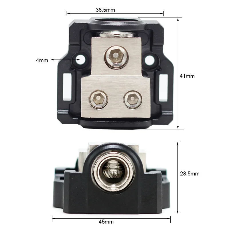 1 X 8/10Gauge In/2X8/10Gauge Out Power Distribution Ground Distributor Block 2-Way Mini Power Distribution Block